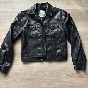 Abercrombie Leather Trucker Jacket